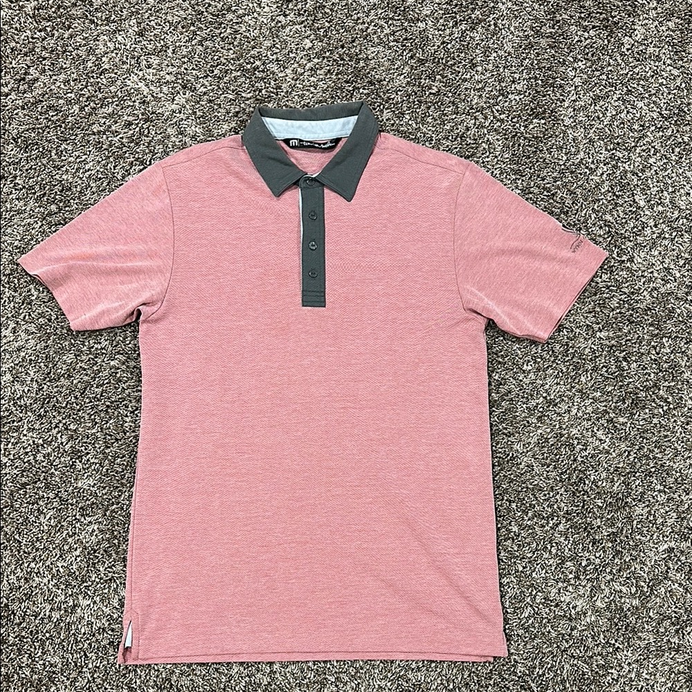 Travis Mathew Red and Gray Polo